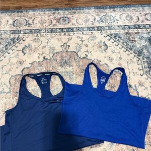 Nike Women's Racerback Sports Tank Tops - Navy & Royal Blue